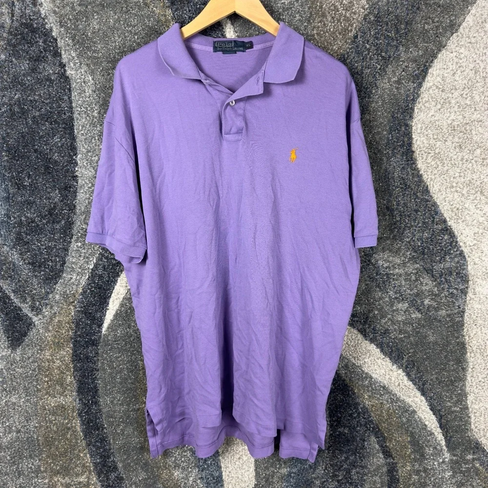 Polo Ralph Lauren Polo Shirt Mens XL Purple Excellent Short Sleeve Cotton Pony